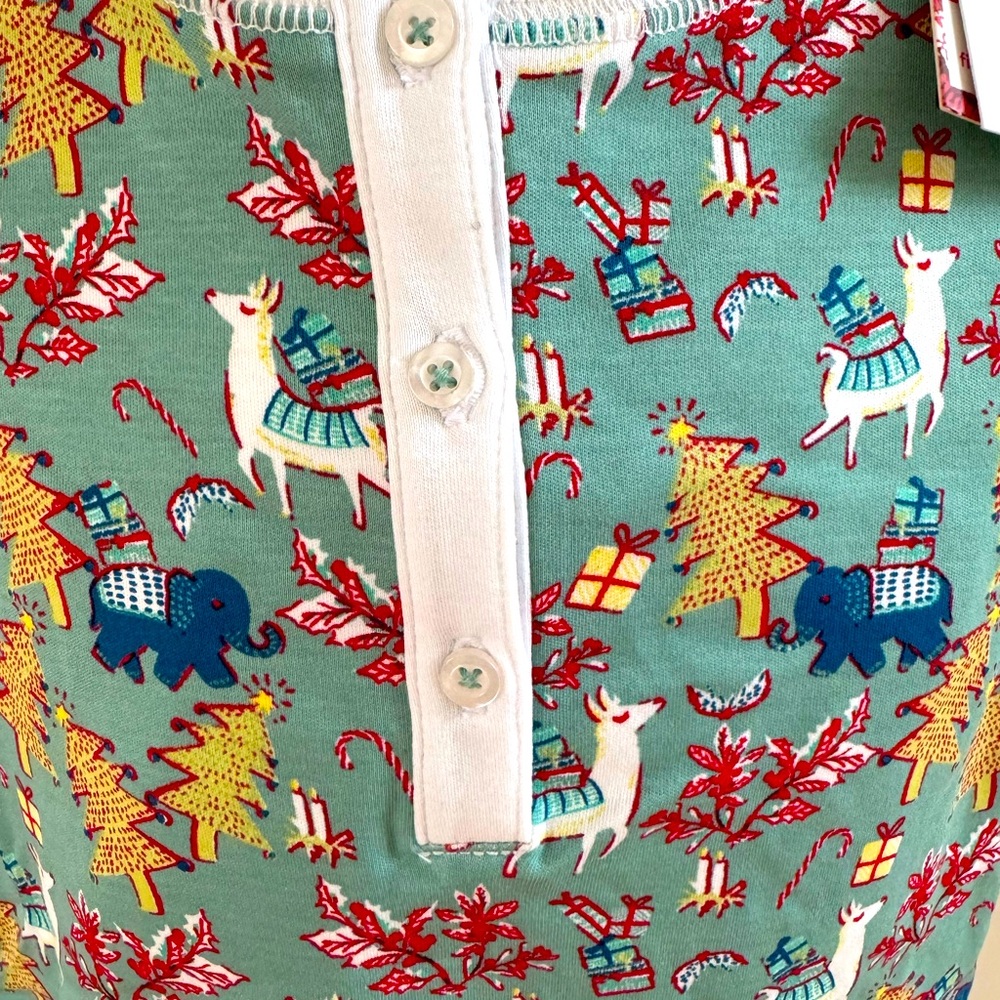 Roller Rabbit Green and White KIDS Pajama SET with Festive Design